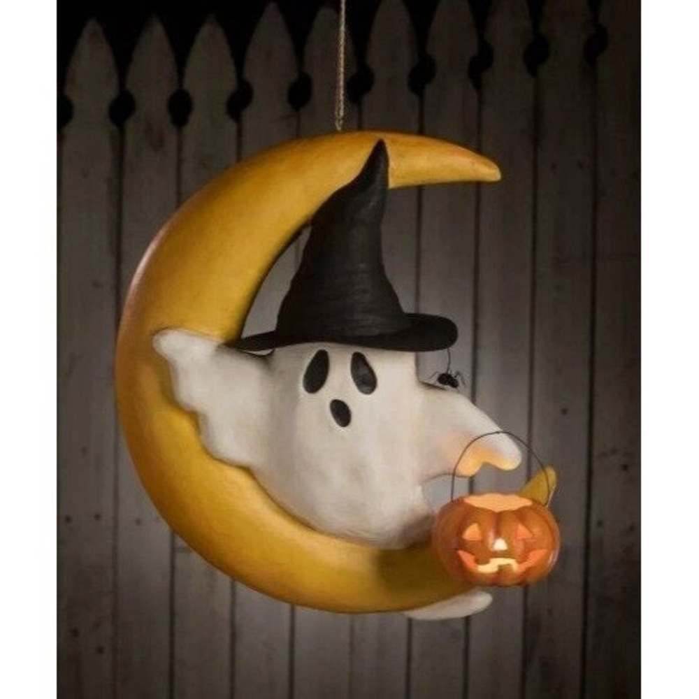 Bethany Lowe Halloween GHOULISH MOON Paper Mache Ghost TJ3311 NEW